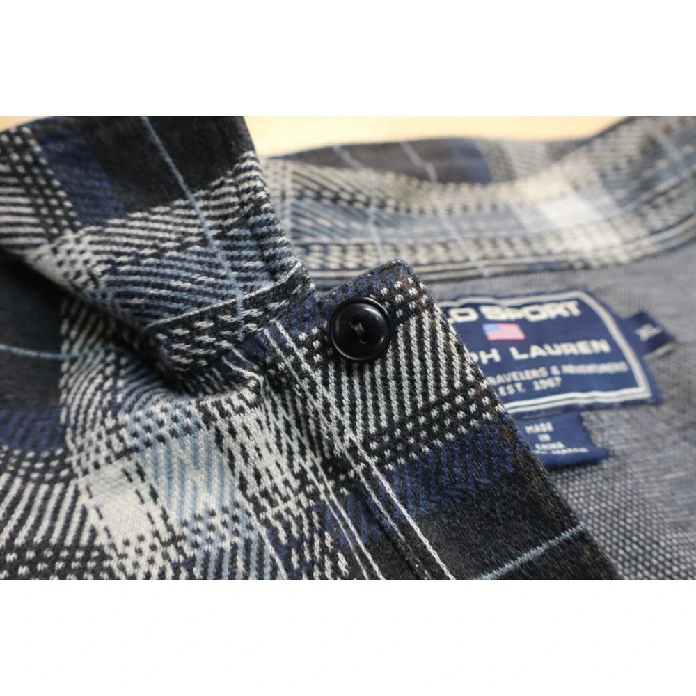 Vintage Ralph Lauren Polo Sport Soft Rugby Long Sleeve Shirt Size XL Plaid